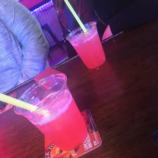two drinks on a table