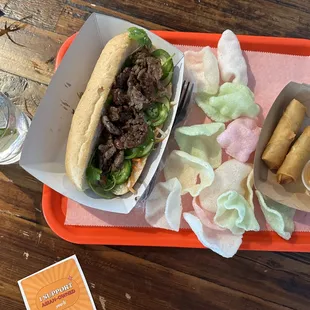 Lemongrass Pork Banh Mi and Pork &amp; Shrimp Spring Rolls