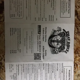 Menu-front side