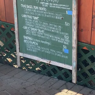 Specials menu