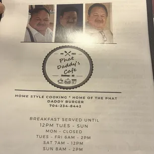 the menu