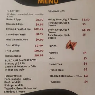 menu