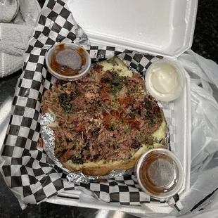 a pulled pork sandwich