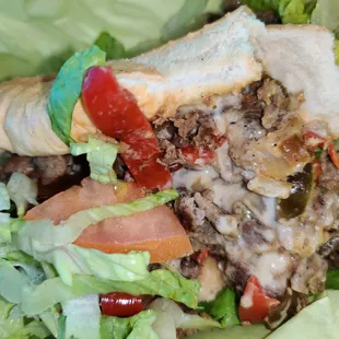 cheese steak hoagie