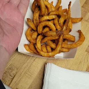 Small order of curly  fries. $5.