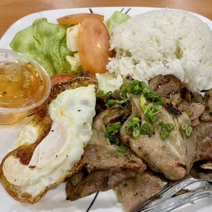 Grilled pork rice dish. Awesome!