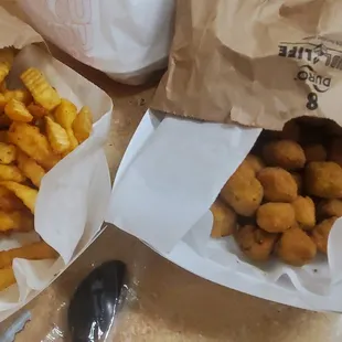 french fries &amp; fried okra