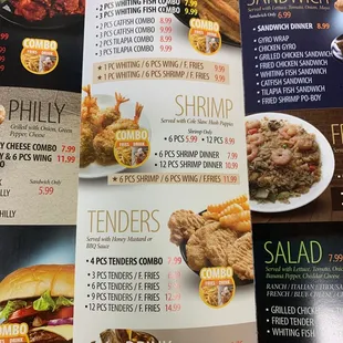 menus and prices