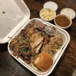 Large 3 meat plate- pork, chicken, tri tip