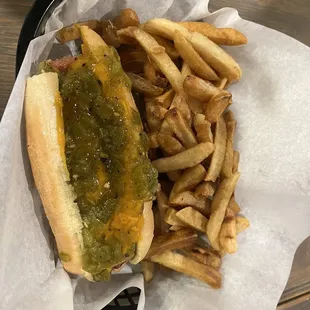 Green Chili Hot Dog