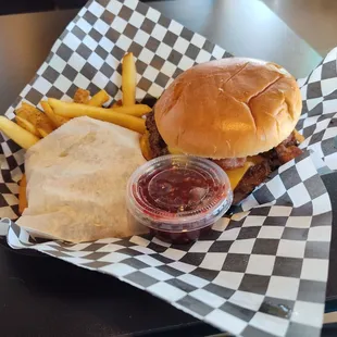 Notorious BLT and a side of red chile raspberry sauce