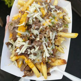 #1 Phatz Fries (photo has modified toppings from standard Phatz Fries)