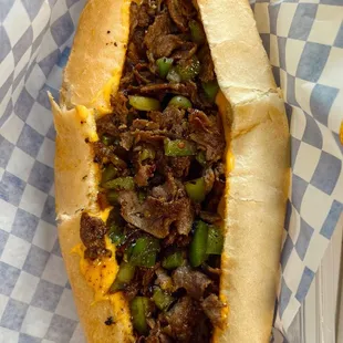 #8 Classic - Steak, cheese wiz, onions, bell peppers