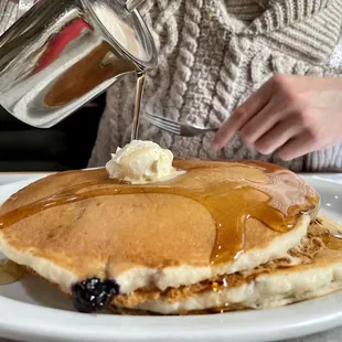 Blueberry waffles - you can't tell but they were full of delicious  blueberries