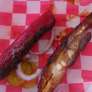 &quot;Texas&quot; hot link and a rib