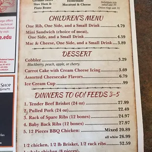 the menu