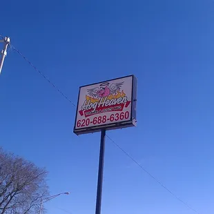 a sign for the restaurant