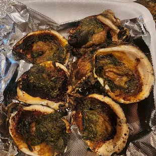 oysters in a styrofoam container