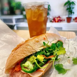 Banh mi and drink combo $10.99 / #1 Special Combination.