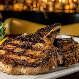 Grilled Pork Chops.  You&apos;re guaranteed to chew on this bone!