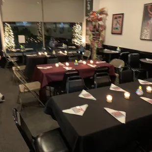 Dining room area during Christmas