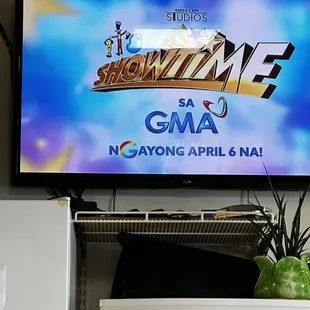 Part of the Filipino restaurant experience is watching the variety shows!