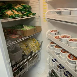 open refrigerator with food