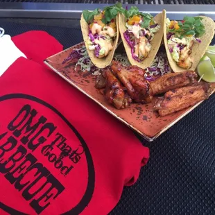 Philly Crack wings And Grilled Shrimp tacos