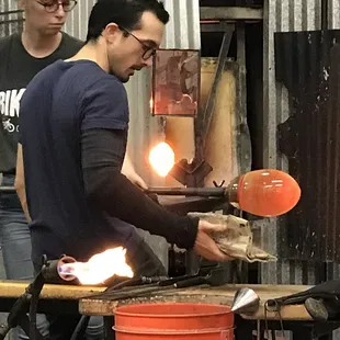 Live glass blowing