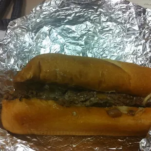 Cheese steak with onions