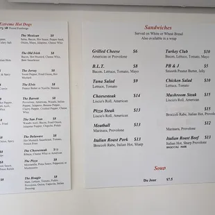 Two of the three menu boards