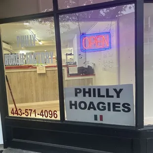 Window Philly hoagies