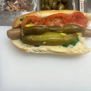 Extreme Chicago hot dog