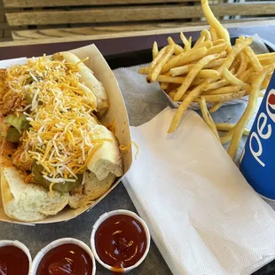 Philly Buffalo Chicken and Fries