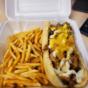 Philly Chicken Teriyaki Supreme and fries!