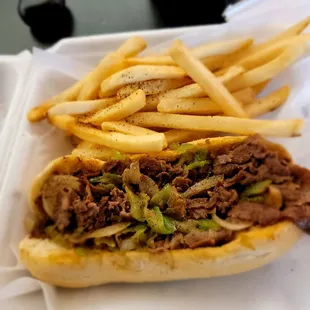 a sandwich and french fries