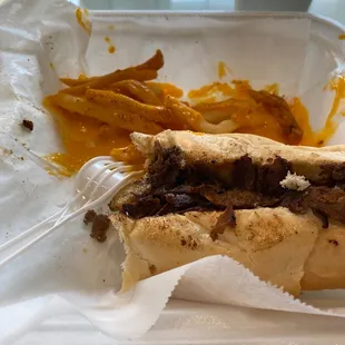 Cheese Steak and Cheese Whiz Fries