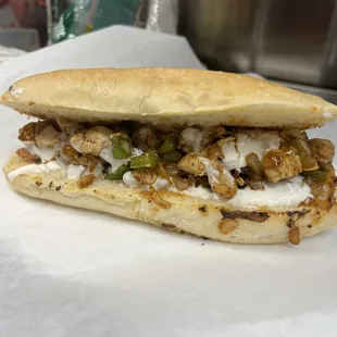 a close up of a sandwich