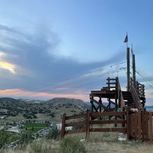 Zip lining place at the top of the mini incline (Challenge Hill)