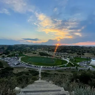 Overlooking the entire park with a beautiful sunset