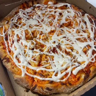 Buffalo pizza with EXTRA ranch
