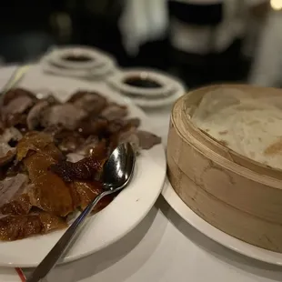 a plate of food and a bowl of soup