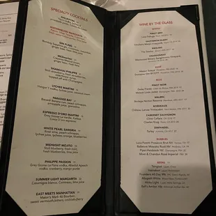 Cocktail &amp; Wine Menu - February 2022