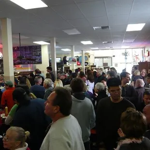 Crowded on a Sunday afternoon.