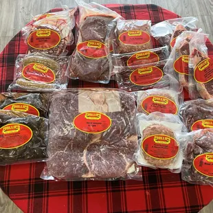 Sample of our monthly Butcher Box