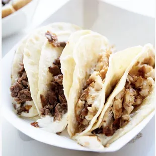 three tacos on a plate