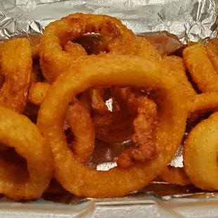 a pile of onion rings