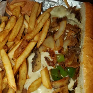 a sandwich and french fries