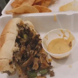 Authentic cheesesteak combo