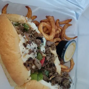 #4 with curly fries and queso $17